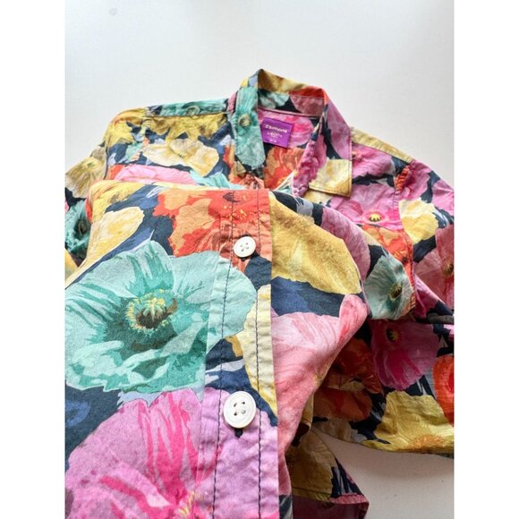 SIMONS x LIBERTY Poppy Wonder Floral Cotton Voile Button Down Blouse, Size XS - Picture 10 of 14